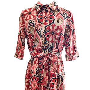 Zara Red/Pink Floral Shirtdress